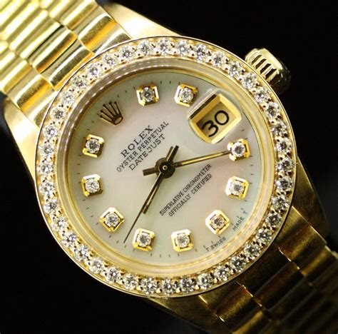 rolex president 18k gold diamond watch|Rolex presidential ladies 18k gold.